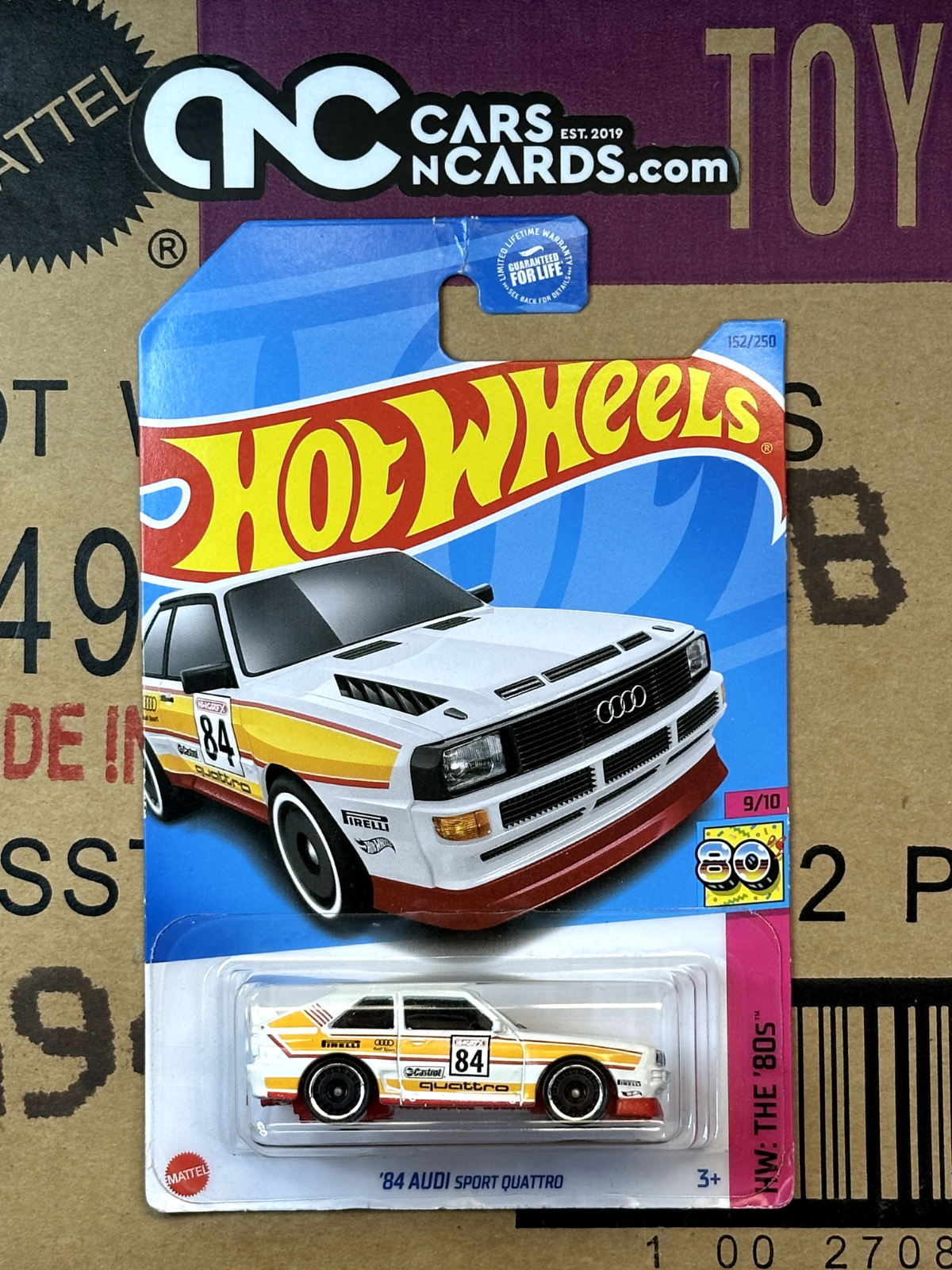 2023 Hot Wheels HW: The 80s' 9/10 '84 Audi Sport Quattro White (Card Damage)