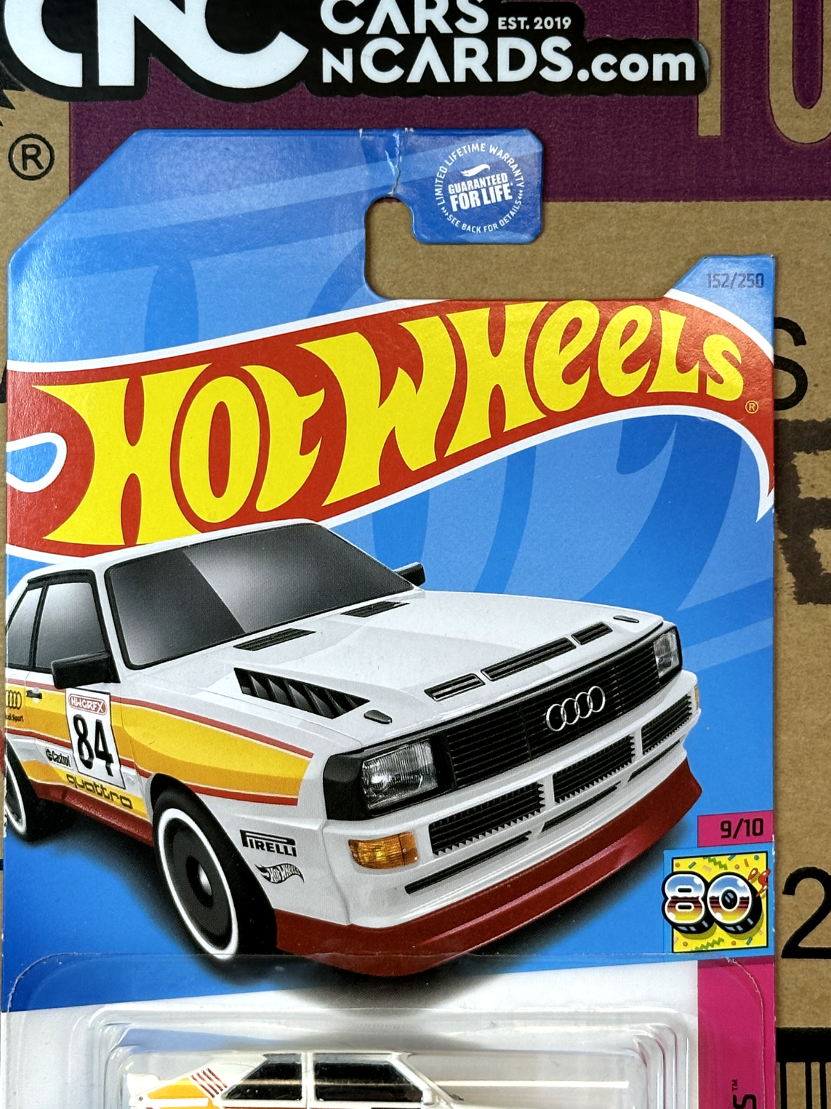 2023 Hot Wheels HW: The 80s' 9/10 '84 Audi Sport Quattro White (Card Damage)