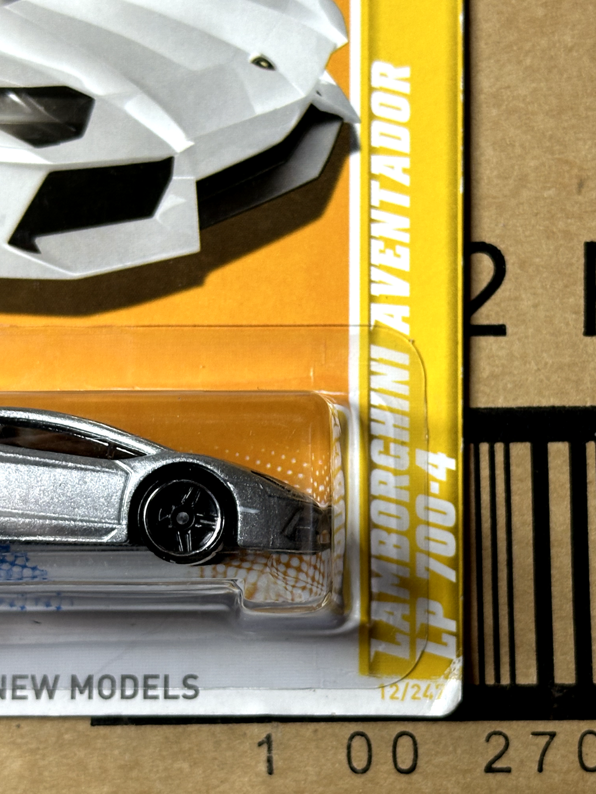 2012 Hot Wheels 2012 New Models Lamborghini Aventador (Card Crease/Soft Corners)