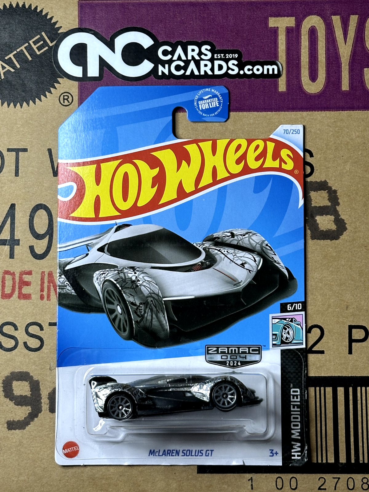 2024 Hot Wheels HW Modified 6/10 Zamac 004 McLaren Solus GT (Small dent in Card)