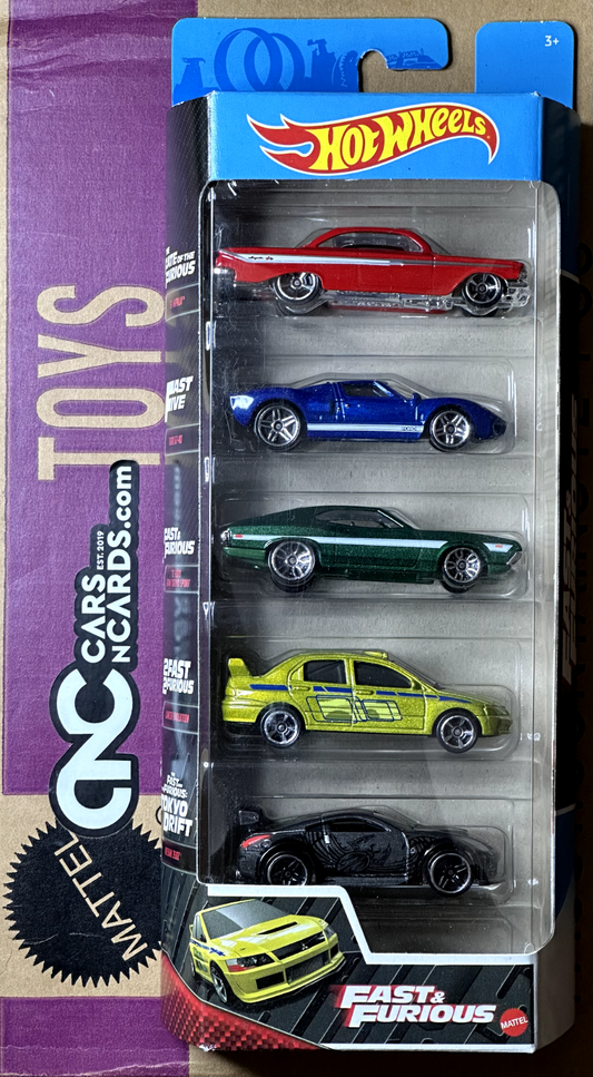 2021 Hot Wheels 5 Pack Fast & Furious Mitsubishi Lancer/Nissan 350Z/ Ford GT