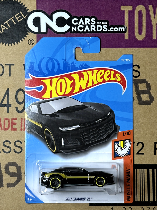 2018 Hot Wheels Muscle Mania 1/10 2017 Camaro ZL1 Black #312/365