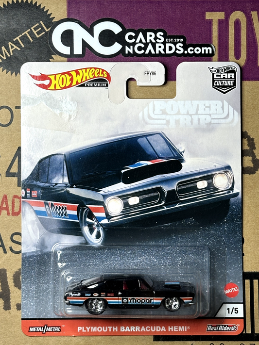 2020 Hot Wheels Car Culture Premium Power Trip Plymouth Barracuda (Card Damage)