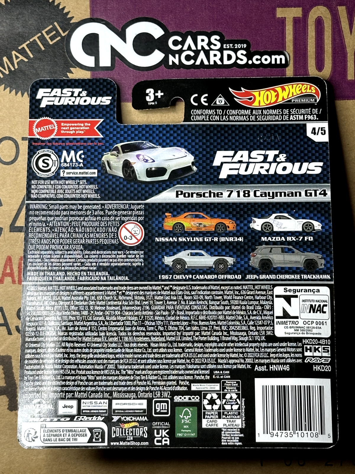 2023 Hot Wheels Premium Fast & Furious 4/5 Porsche 718 Cayman GT4