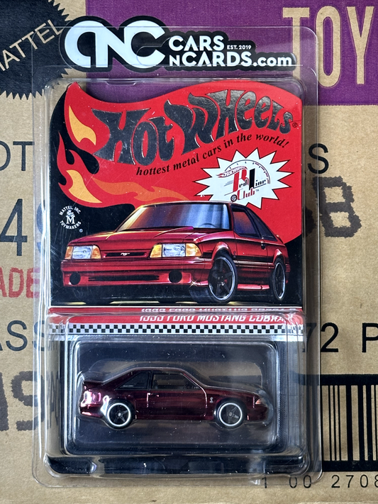 2022 Hot Wheels RLC Red Line Club 1993 Ford Mustang Cobra R Red With Protector