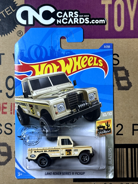 2020 Hot Wheels Baja Blazers 10/10 Land Rover Series III Pickup (Soft Corners)