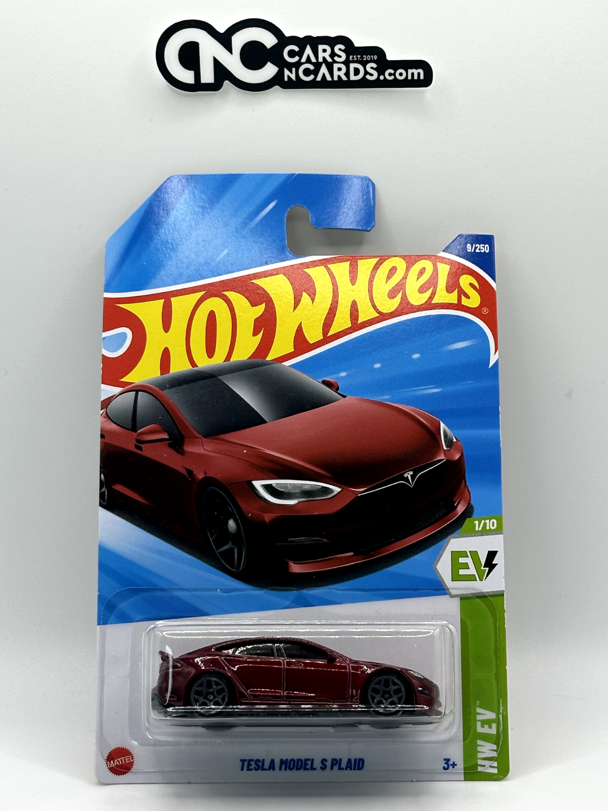 2025 Hot Wheels HW EV 1/10 Tesla Model S Plaid Red