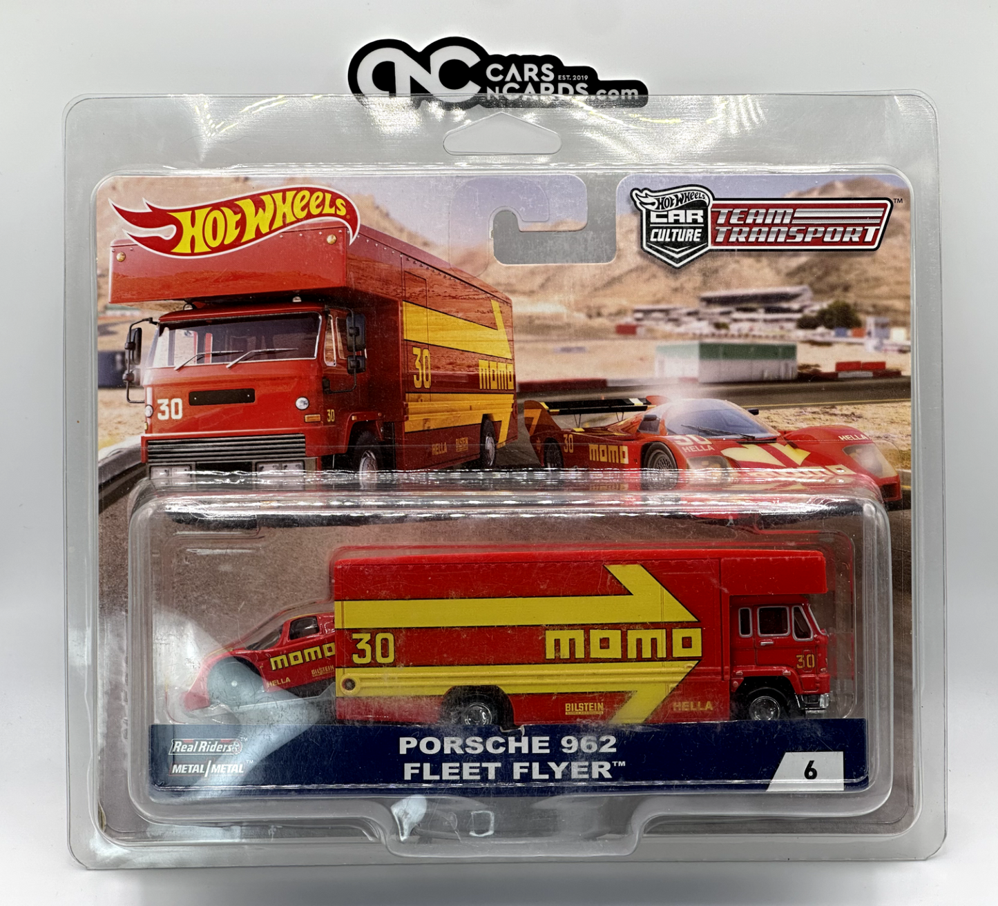 2018 Hot Wheels Premium Team Transport #6 Porsche 962 (Cracked Blister)