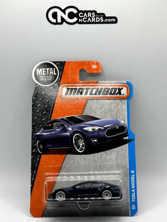 2016 Matchbox Tesla Model S Blue 24/125 US Card