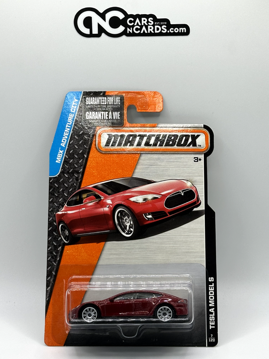 2015 Matchbox Tesla Model S Red 7/120