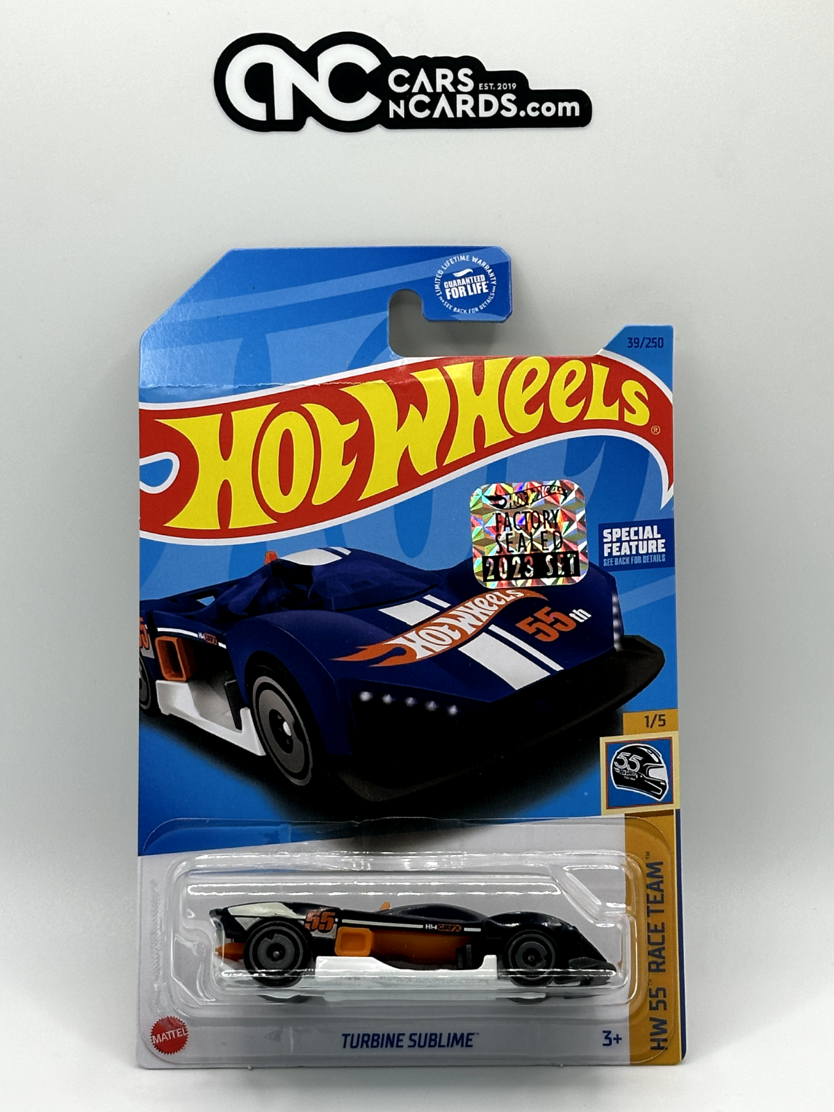 2023 Hot Wheels RLC Factory Sealed HW 55 Race Team Turbine Sublime (Card Crease)