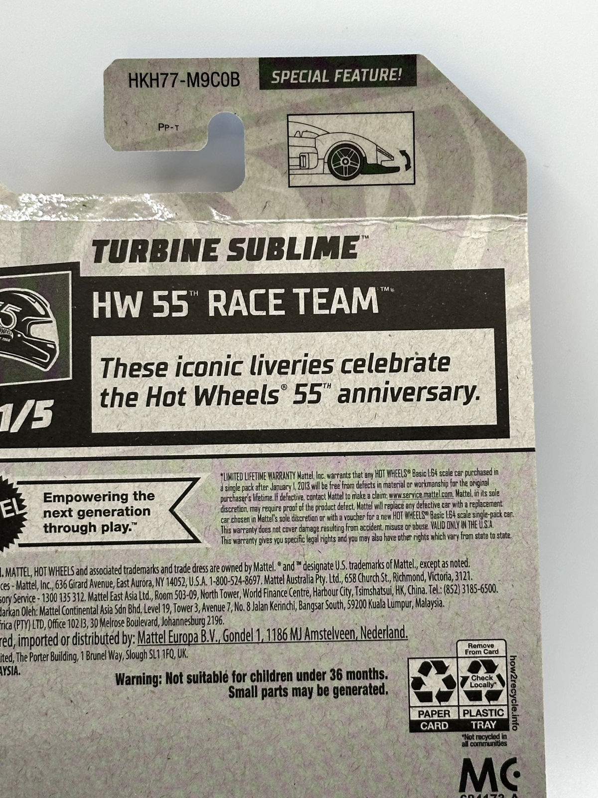 2023 Hot Wheels RLC Factory Sealed HW 55 Race Team Turbine Sublime (Card Crease)