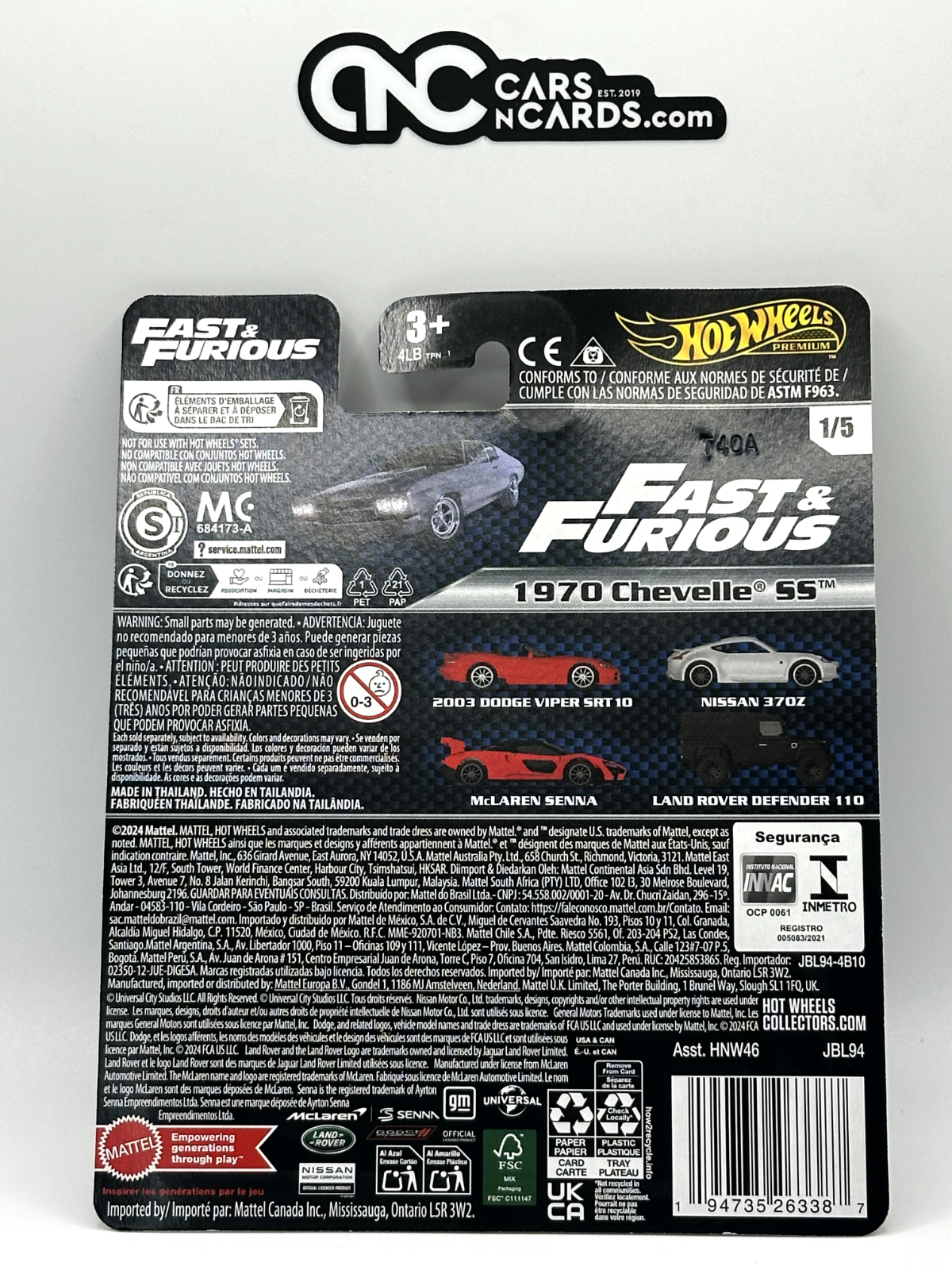 2025 Hot Wheels Premium Fast & Furious 1/5 1970 Chevelle SS