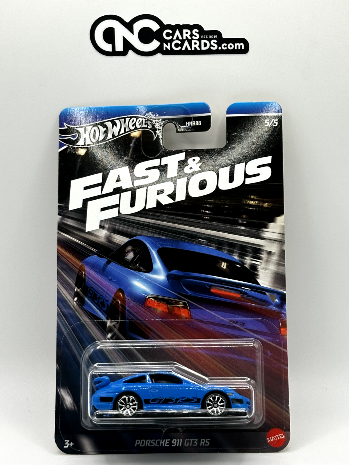 2024 Hot Wheels Fast & Furious 5/5 Porsche 911 GT3 RS Blue Metal Base