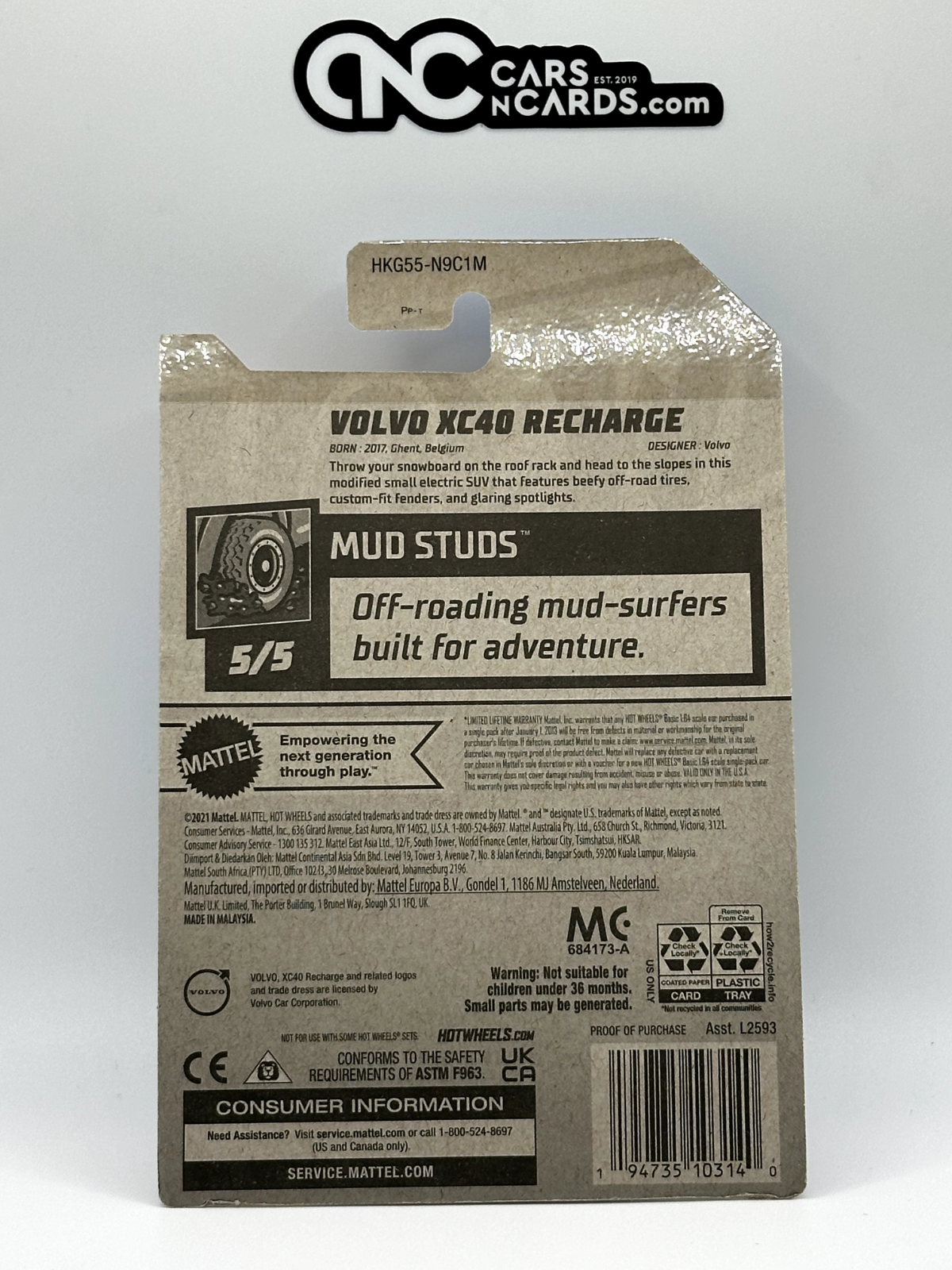 2023 Hot Wheels RLC Factory Sealed Mud Studs 5/5 Volvo XC40 Recharge