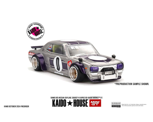 (PRE-ORDER) Kaido House x Mini GT 1:64 Nissan Skyline GT-R (KPGC10) Kaido Works V1 – Silver *Chance of a Chase*