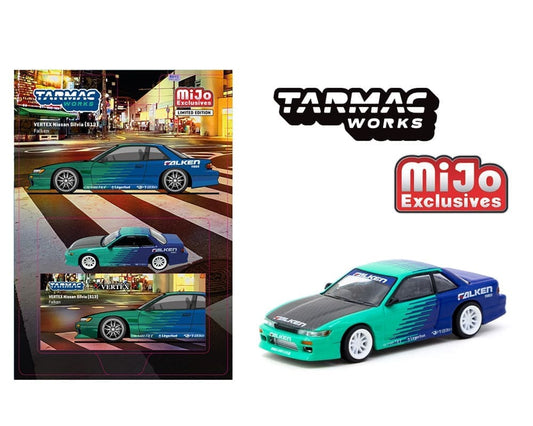 (PRE-ORDER) Tarmac Works 1:64 VERTEX Nissan Silvia (S13) Falken – Blue – MiJo Exclusives Limited Edition