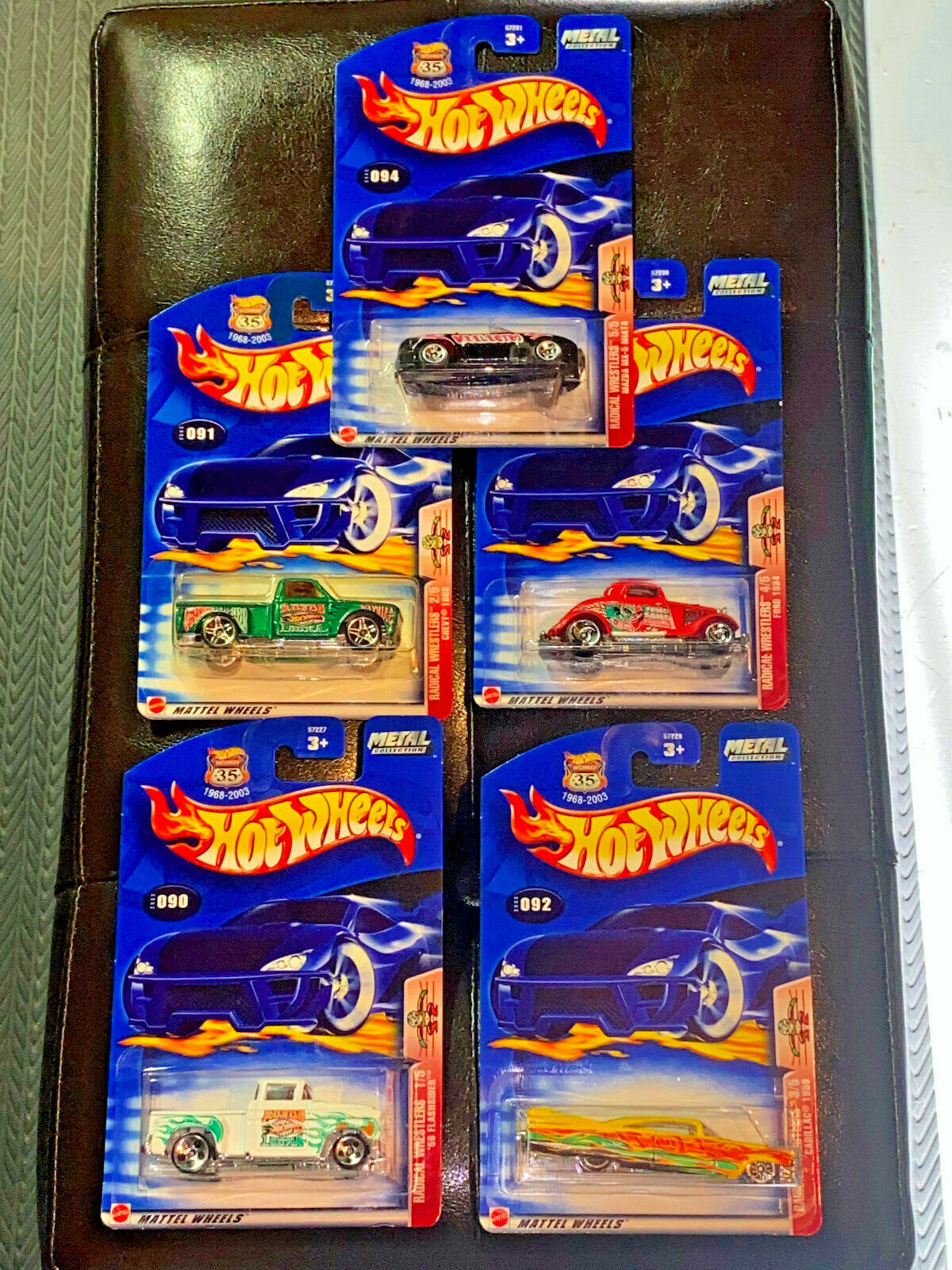 2003 Hot Wheels Radical Wrestlers Full Set Lot of 5 Cars NIP #90