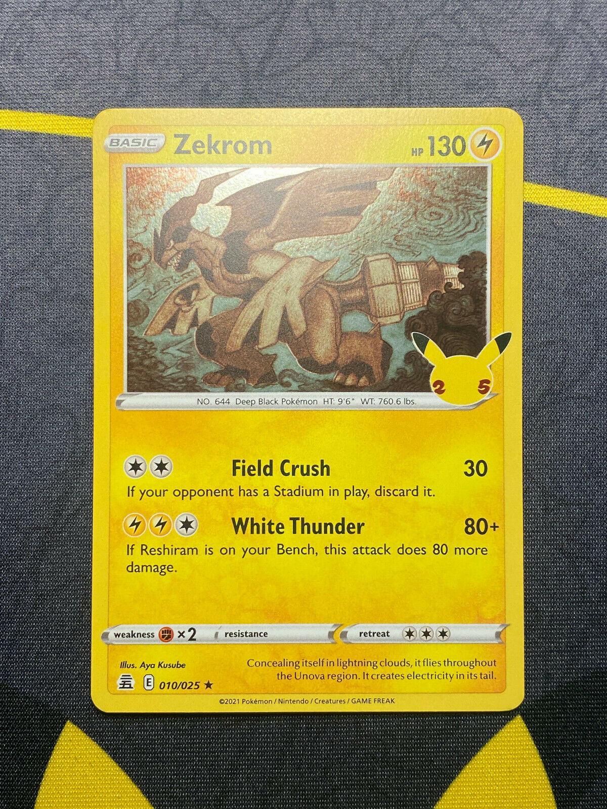 Pokemon Card Reshiram/zekrom 25th Anniversary English 