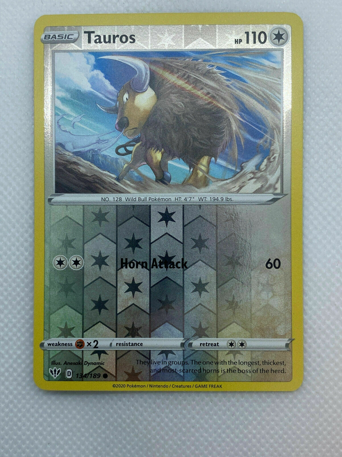 Pokémon Sword & Shield Darkness Ablaze Reverse HOLO Common Tauros