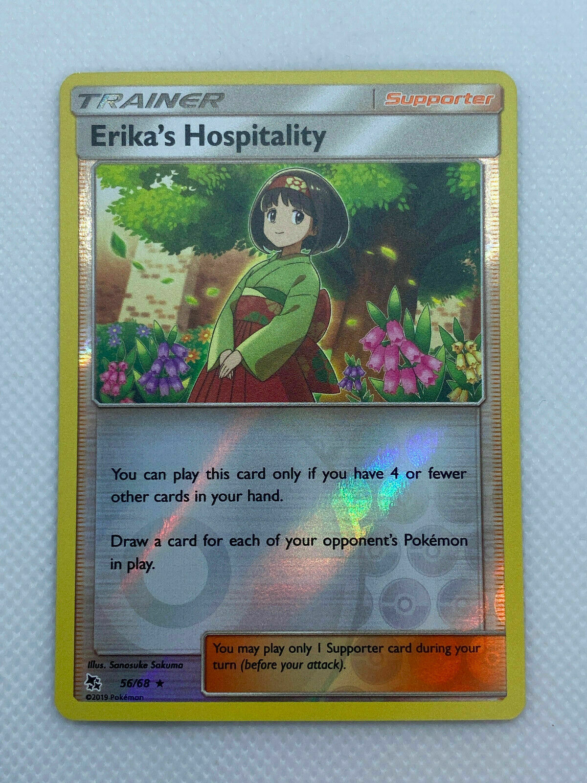 Pokémon Hidden Fates Reverse Holo Rare Erika's Hospitality #56/68 Near Mint