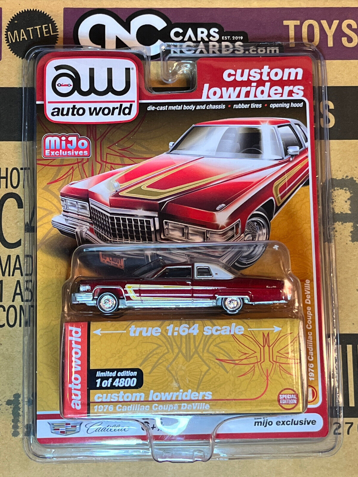 Auto World Mijo Exclusives Custom Lowriders 1976 Cadillac Coupe DeVille Brown